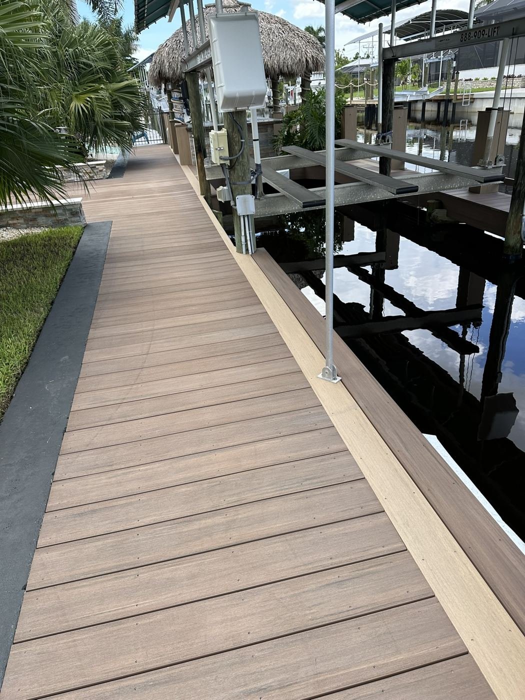 Brownstone walkway with picture framing