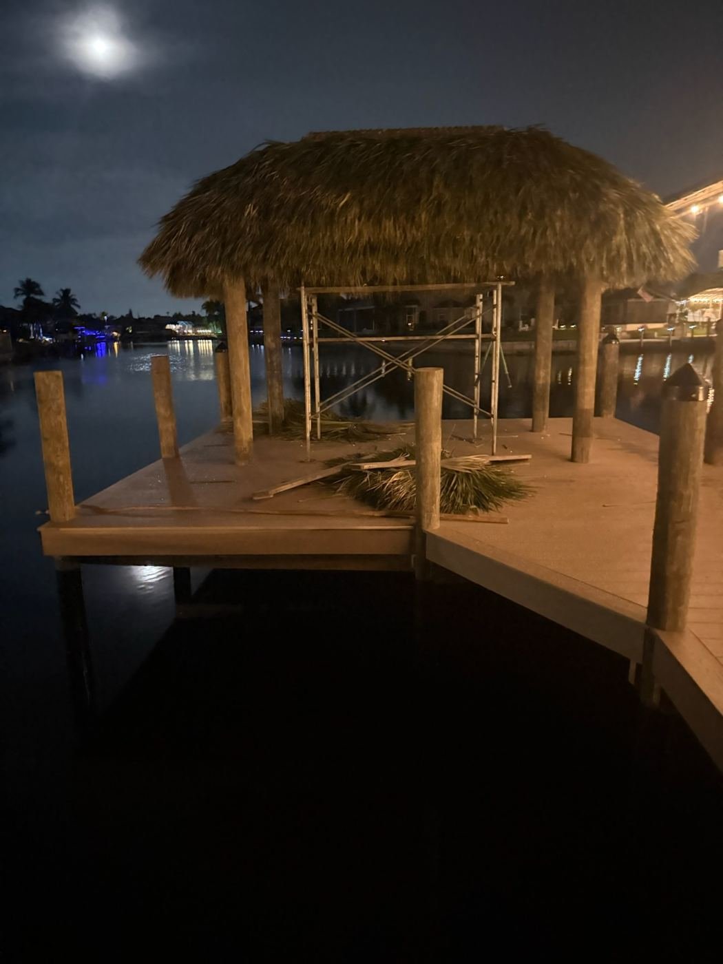 The roof is thatched by hand, layer by layer